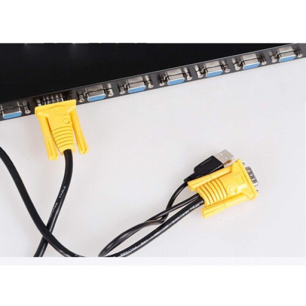 Kabel USB VGA KVM 10ft, Menghubungkan KVM Switch, Kabel Keyboard/Mouse USB, dan Kabel Display 3m